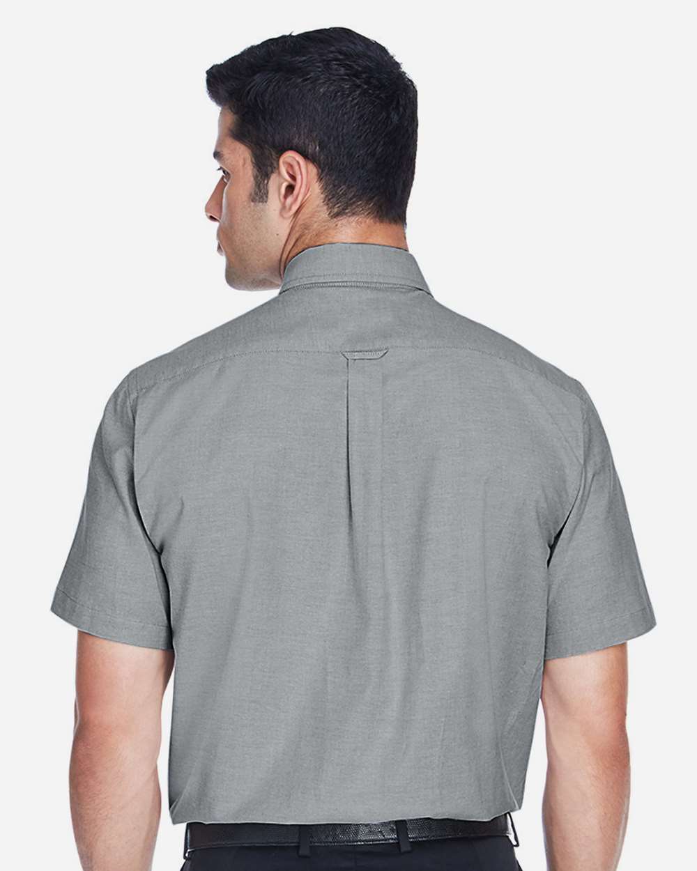 Men's Oxford Short Sleeve with Stain-Release - OnModelBack - B270B9592 - Oxford Grey