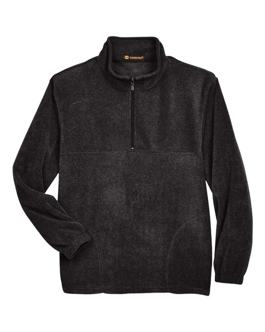 Men's Quarter-Zip Fleece Pullover - Front - B303B9503 - Black