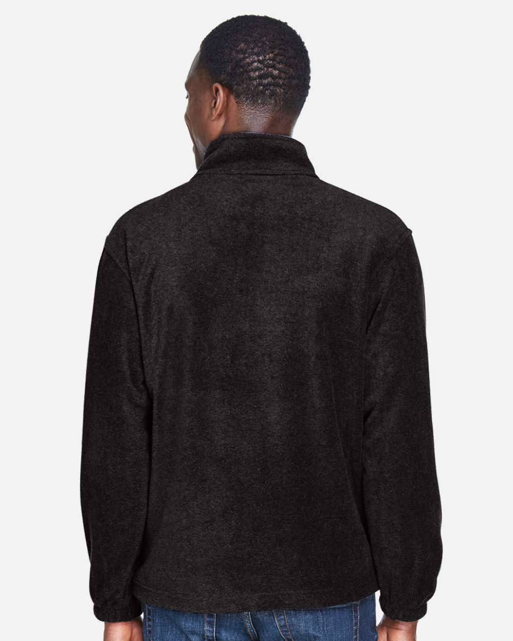 Men's Quarter-Zip Fleece Pullover - OnModelBack - B303B9503 - Black