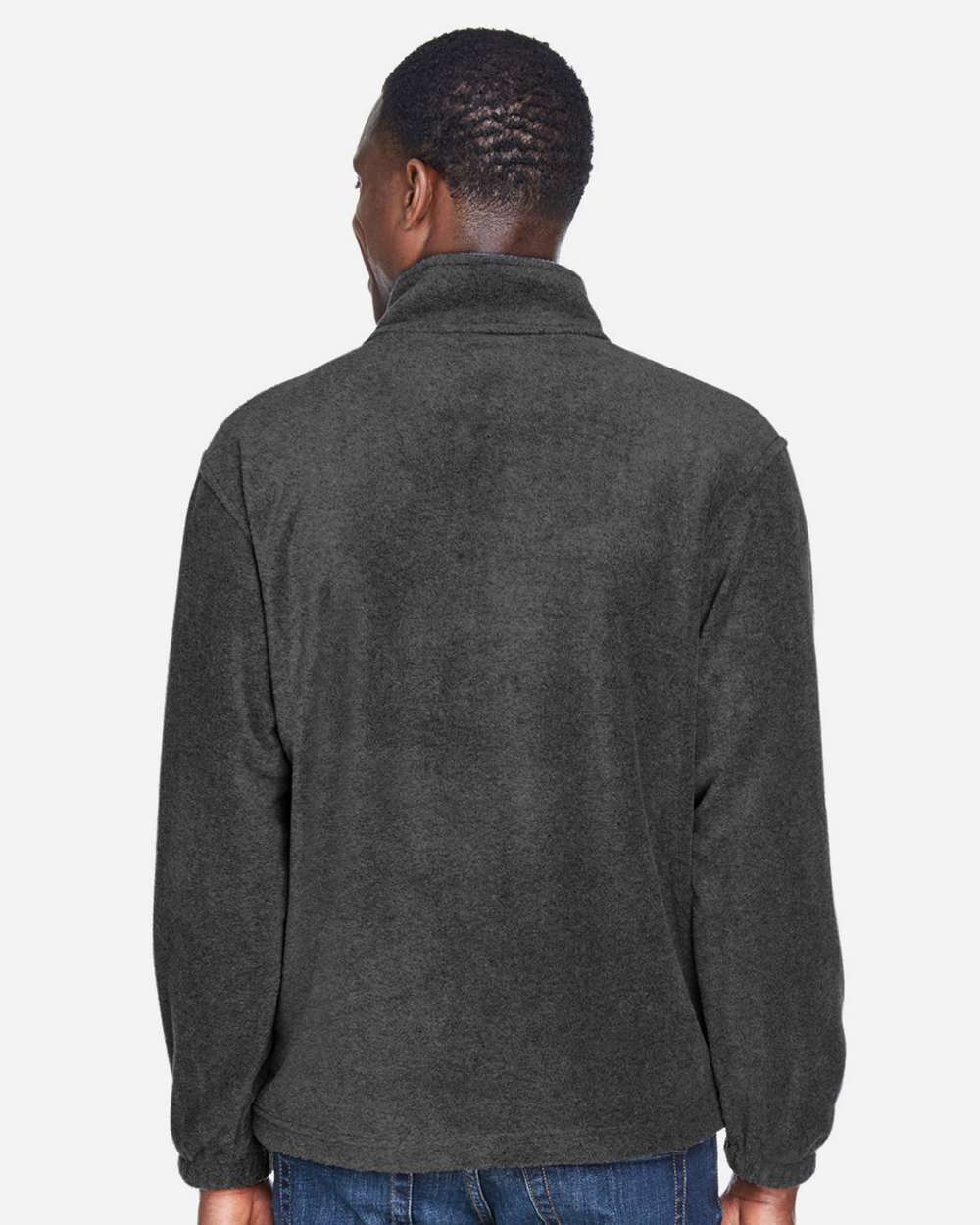 Men's Quarter-Zip Fleece Pullover - OnModelBack - B303B9593 - Charcoal