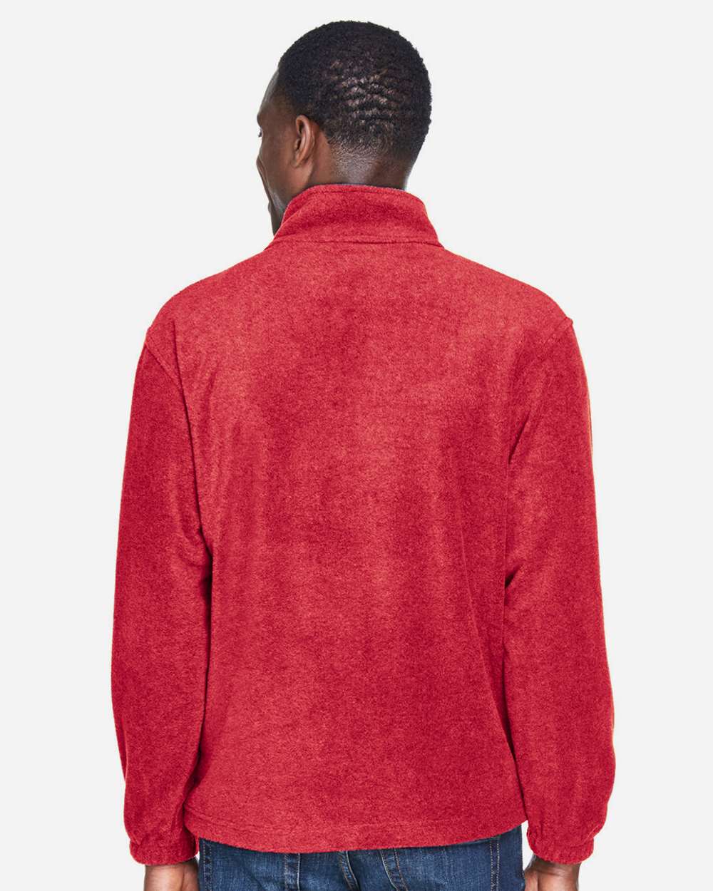 Men's Quarter-Zip Fleece Pullover - OnModelBack - B303B9703 - Red