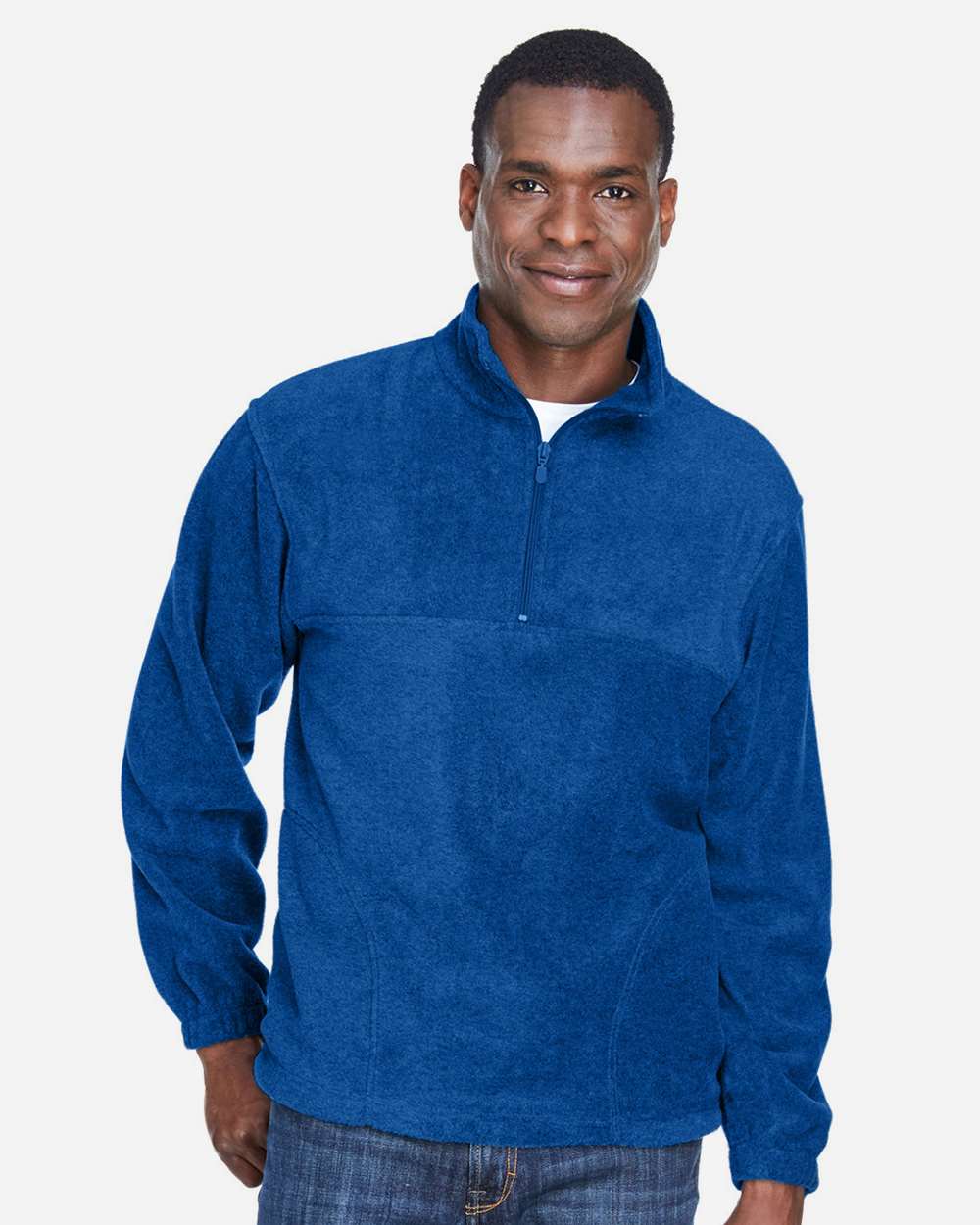 Men's Quarter-Zip Fleece Pullover - OnModelFront - B303B9753 - True Royal