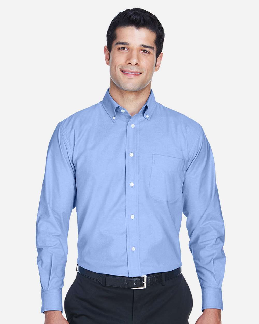 Men's Oxford Shirt - OnModelFront - B269B9253 - Light Blue