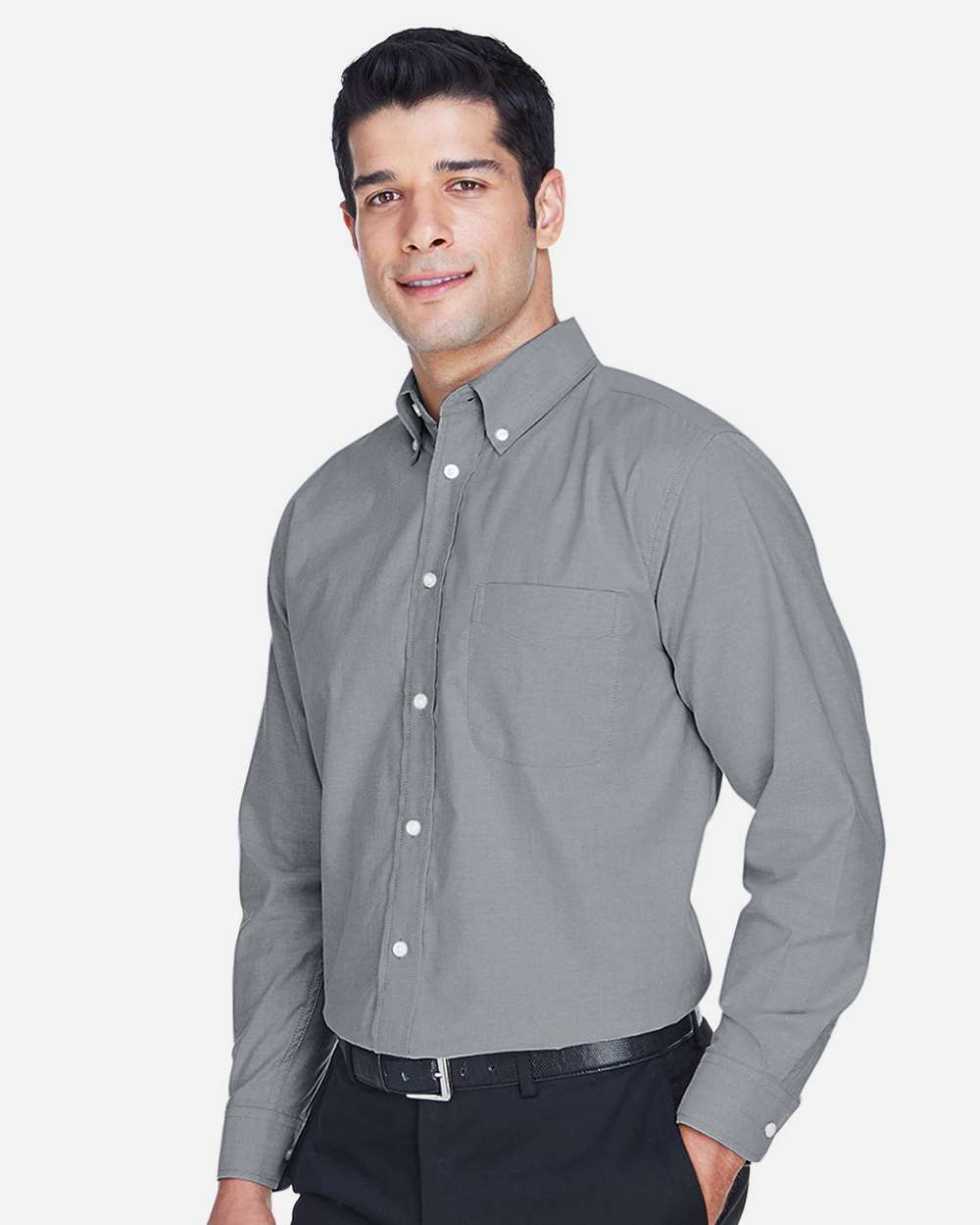 Men's Oxford Shirt - OnModelSide - B269B9593 - Oxford Grey