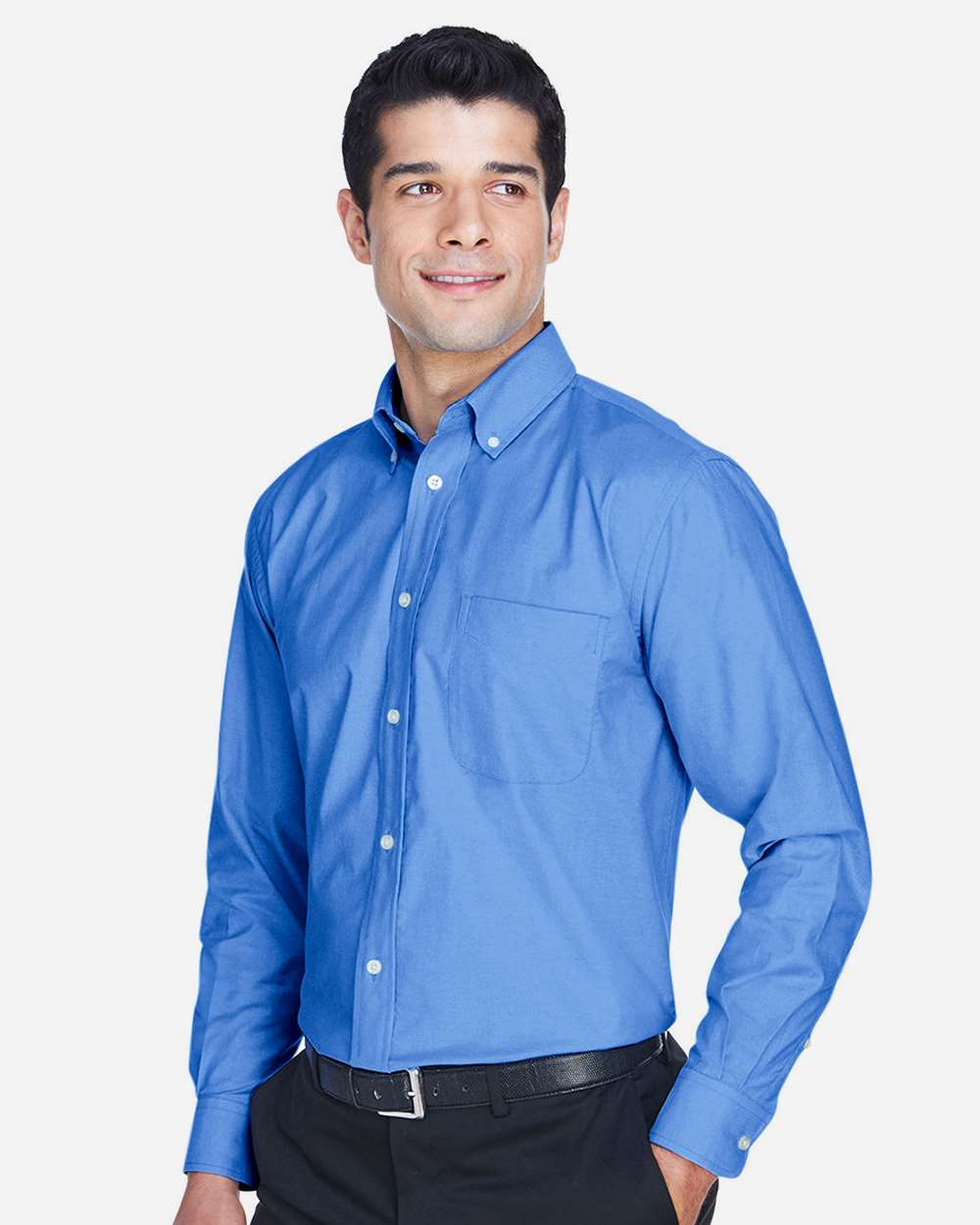 Men's Oxford Shirt - OnModelSide - B269B9752 - French Blue