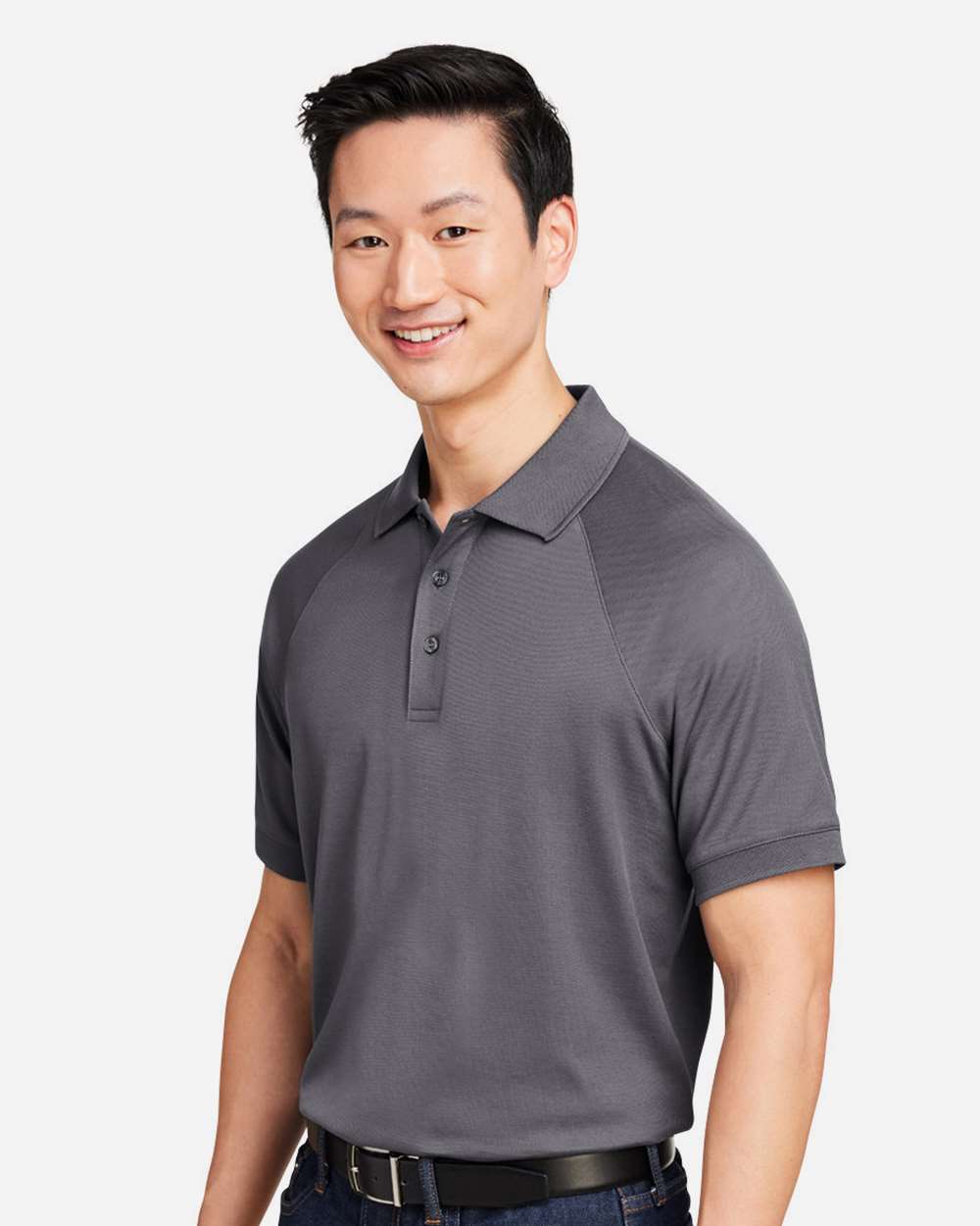 Men's Charge Snag and Soil Protect Polo - OnModelSide - B196B9593 - Dark Charcoal