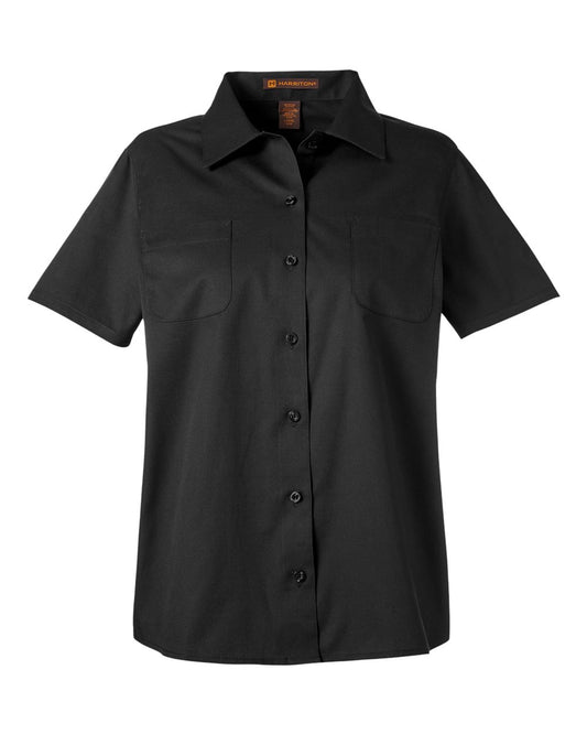 Women's Advantage IL Short Sleeve Dress Shirt - Front - B265B9502 - Black