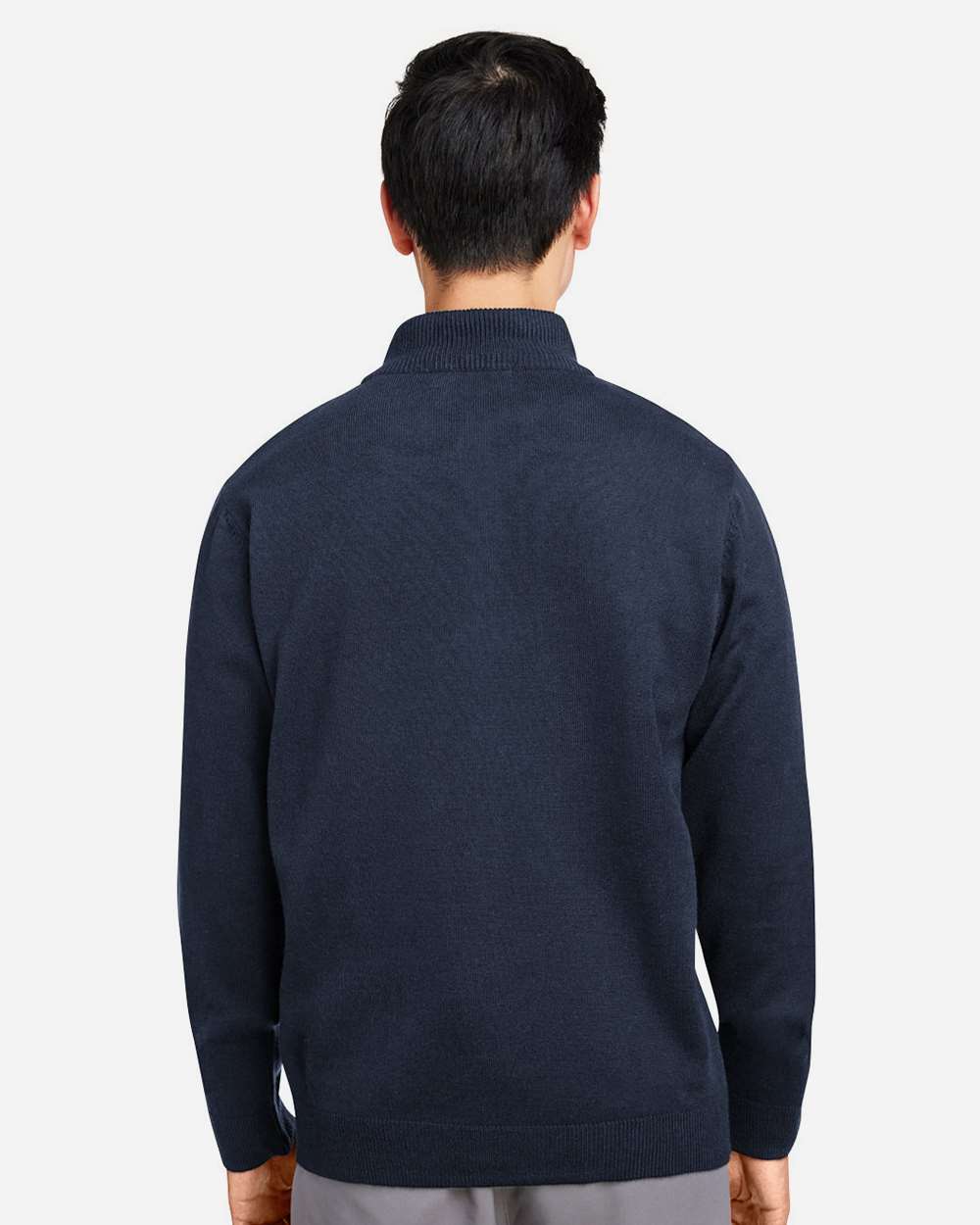 Unisex Pilbloc™ Quarter-Zip Pullover Sweater - OnModelBack - B233B9652 - Dark Navy
