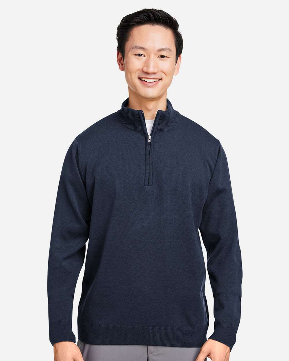 Unisex Pilbloc™ Quarter-Zip Pullover Sweater - OnModelFront - B233B9652 - Dark Navy