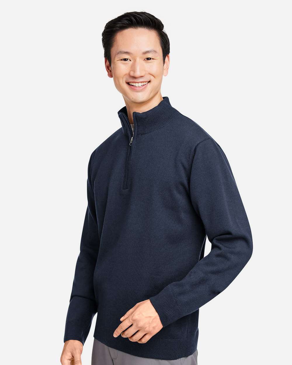 Unisex Pilbloc™ Quarter-Zip Pullover Sweater - OnModelSide - B233B9652 - Dark Navy