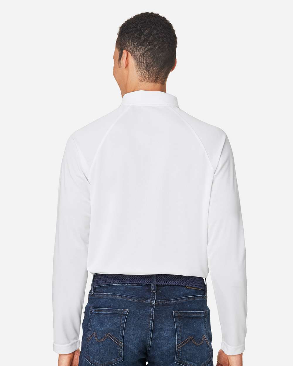Men's Charge Snag and Soil Protect Long Sleeve Polo - OnModelBack - B197B9003 - White