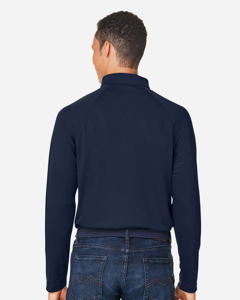 Men's Charge Snag and Soil Protect Long Sleeve Polo - OnModelBack - B197B9653 - Dark Navy
