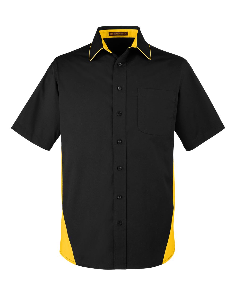 Men's Tall Flash IL Colorblock Shirt - Front - B267B9105 - Black/ Sunray Yellow