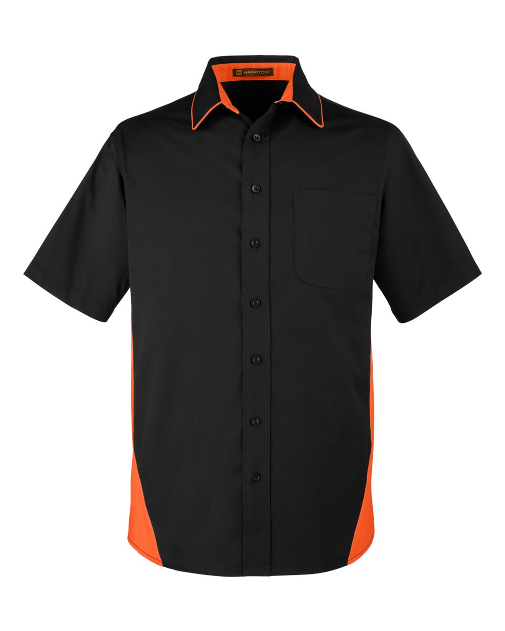 Men's Tall Flash IL Colorblock Shirt - Front - B267B9116 - Black/ Team Orange
