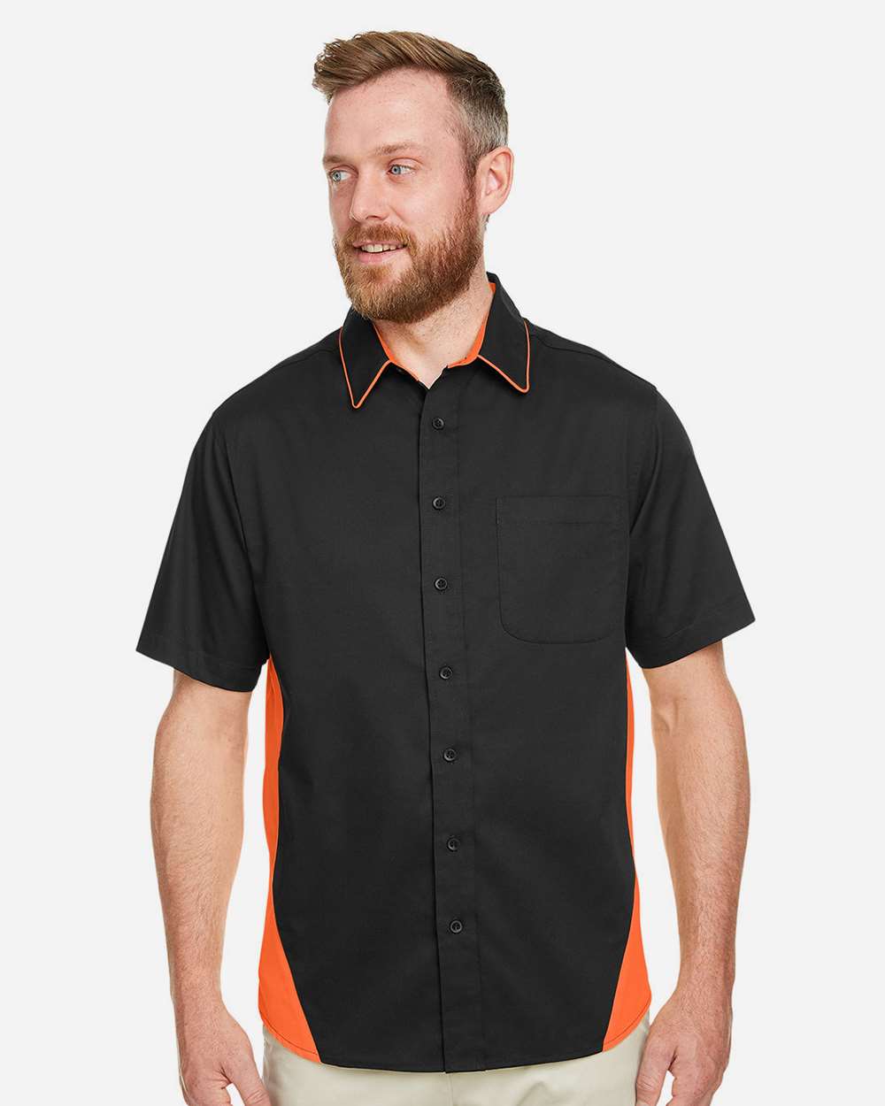 Men's Tall Flash IL Colorblock Shirt - OnModelFront - B267B9116 - Black/ Team Orange