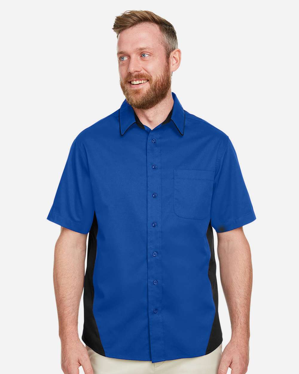Men's Tall Flash IL Colorblock Shirt - OnModelFront - B267B9755 - True Royal/ Black