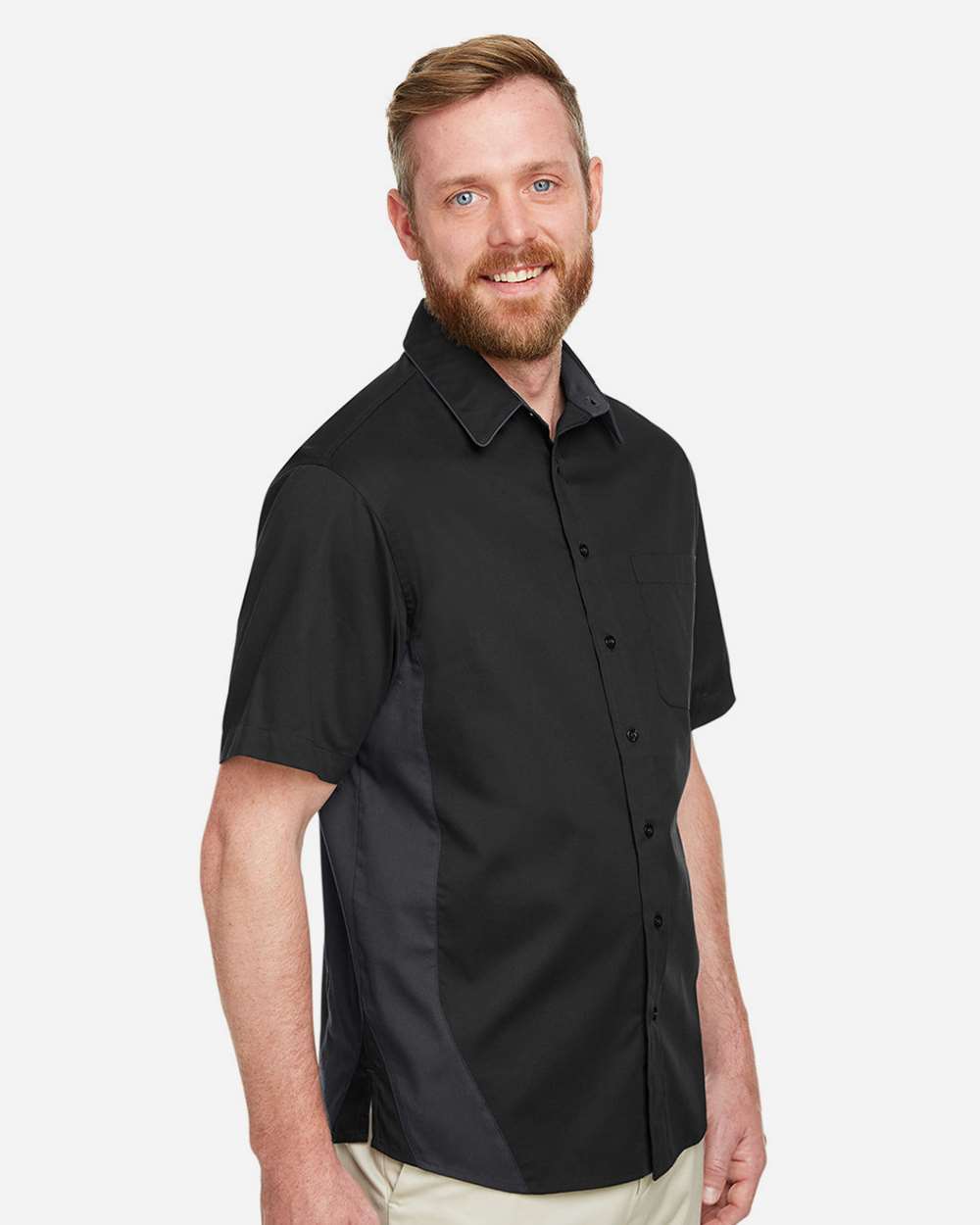 Men's Tall Flash IL Colorblock Shirt - OnModelSide - B267B9505 - Black/ Dark Charcoal