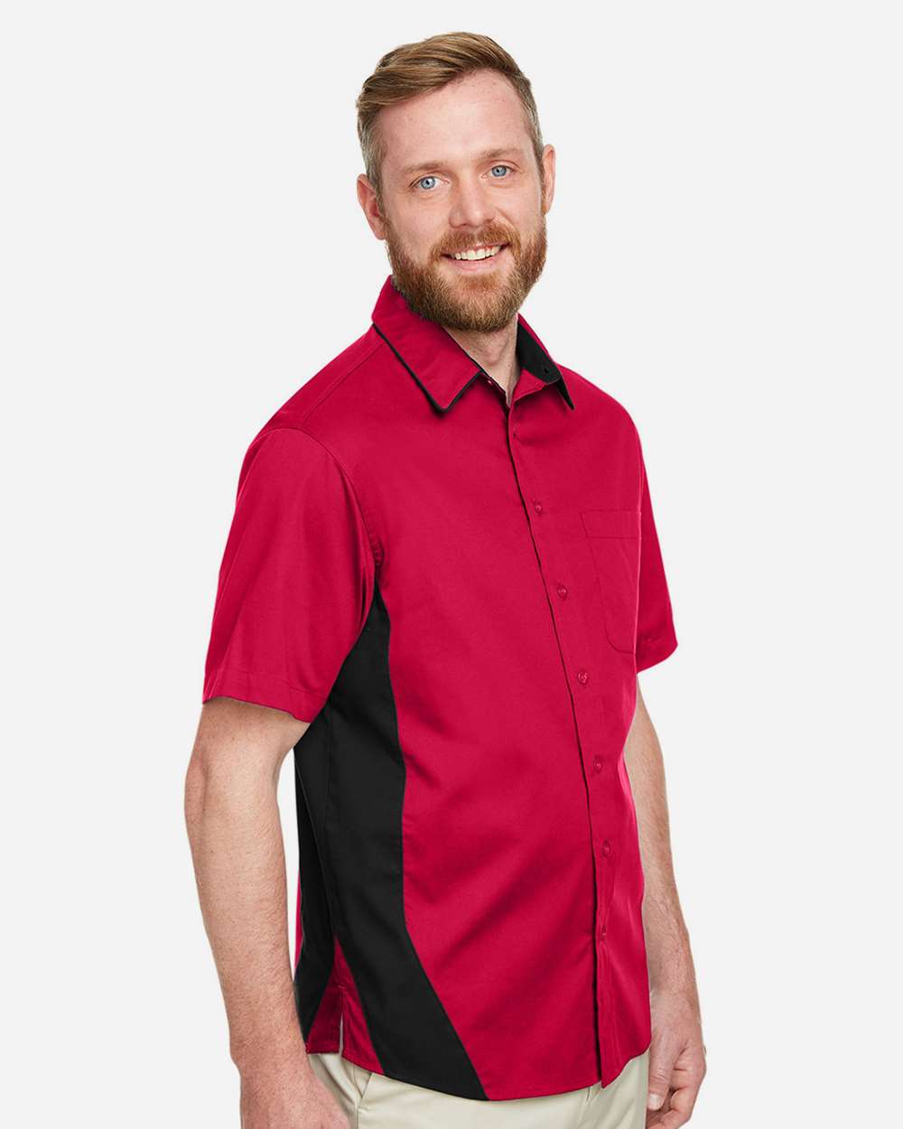 Men's Tall Flash IL Colorblock Shirt - OnModelSide - B267B9705 - Red/ Black