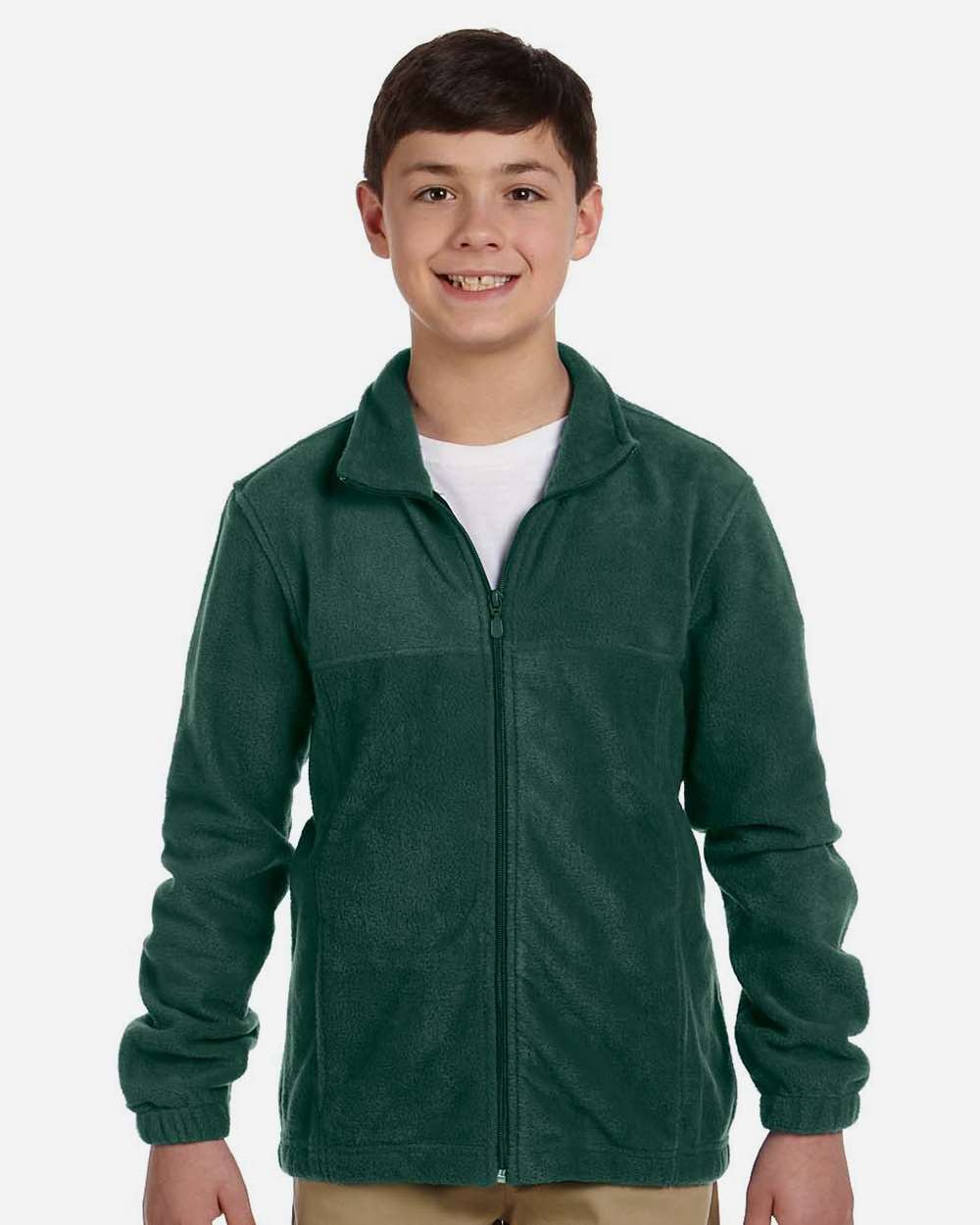 Youth Full-Zip Fleece - OnModelFront - B308B9103 - Hunter