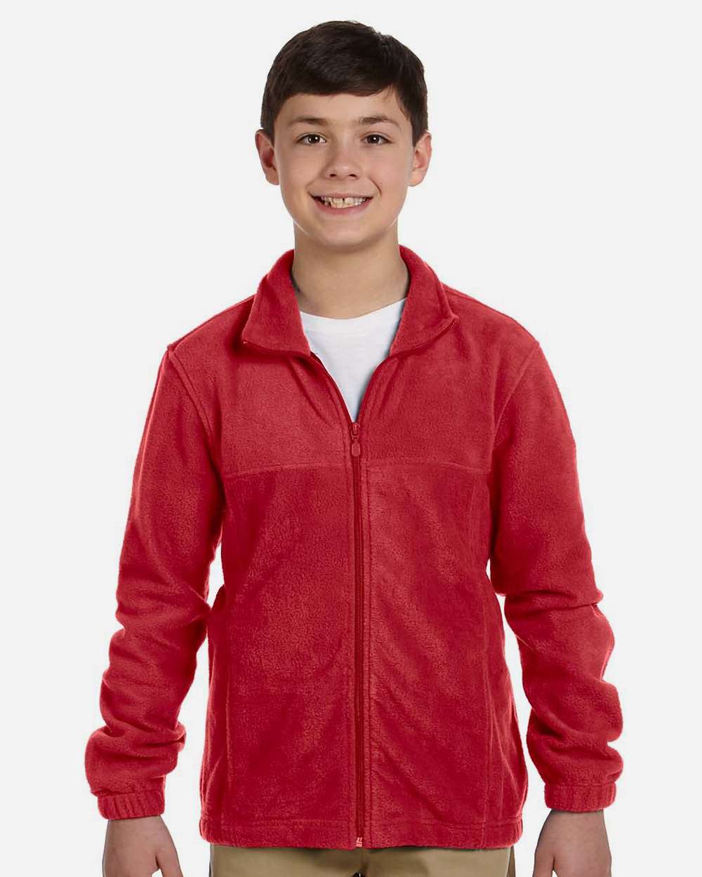 Youth Full-Zip Fleece - OnModelFront - B308B9703 - Red