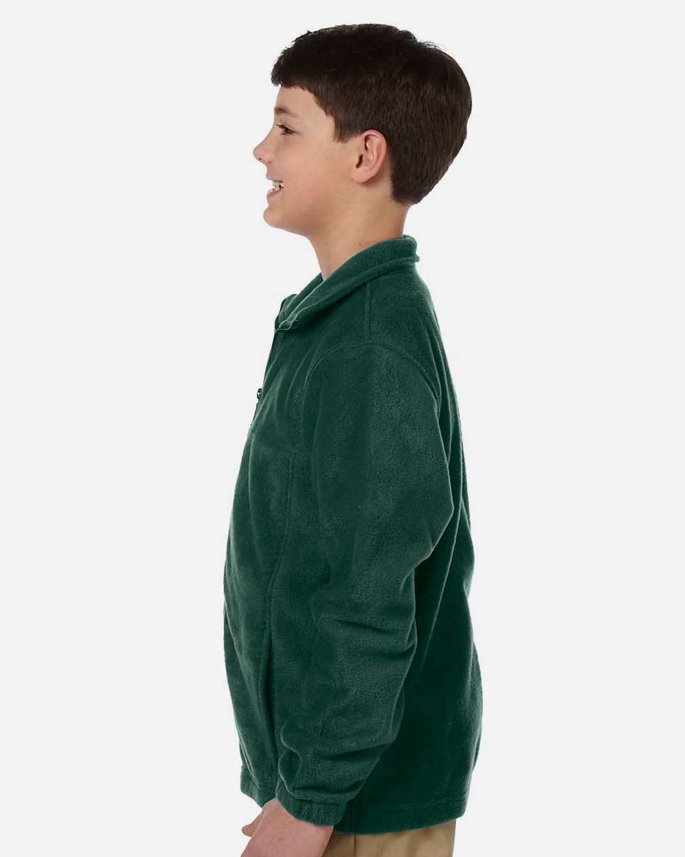 Youth Full-Zip Fleece - OnModelSide - B308B9103 - Hunter