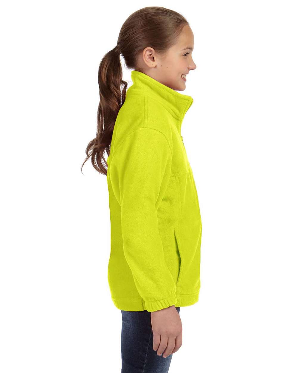 Youth Full-Zip Fleece - OnModelSide - B308B9123 - Safety Yellow