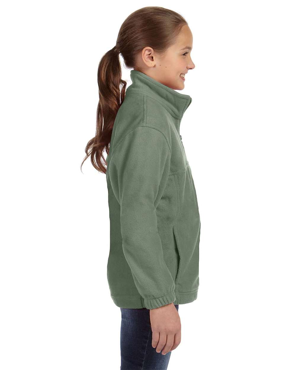 Youth Full-Zip Fleece - OnModelSide - B308B9543 - Dill