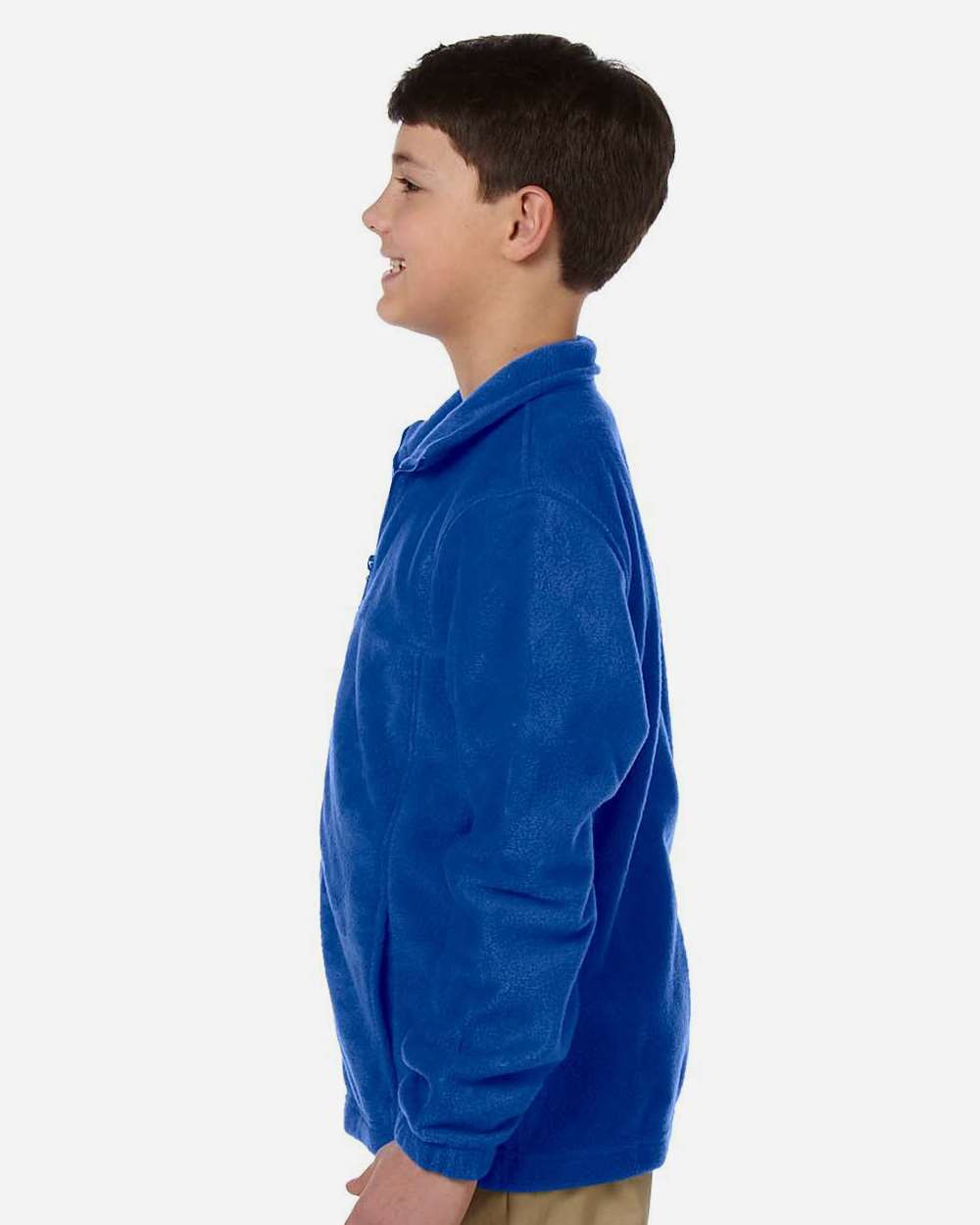 Youth Full-Zip Fleece - OnModelSide - B308B9753 - True Royal