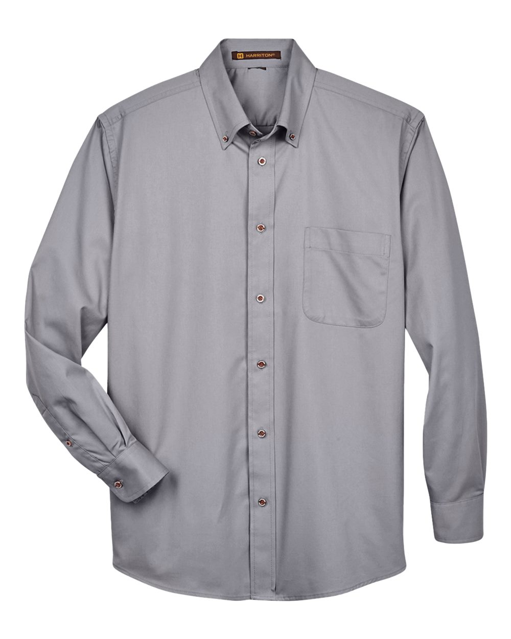 Men's Tall Easy Blend™ Twill Dress Shirt - Front - B239B9096 - Dark Grey