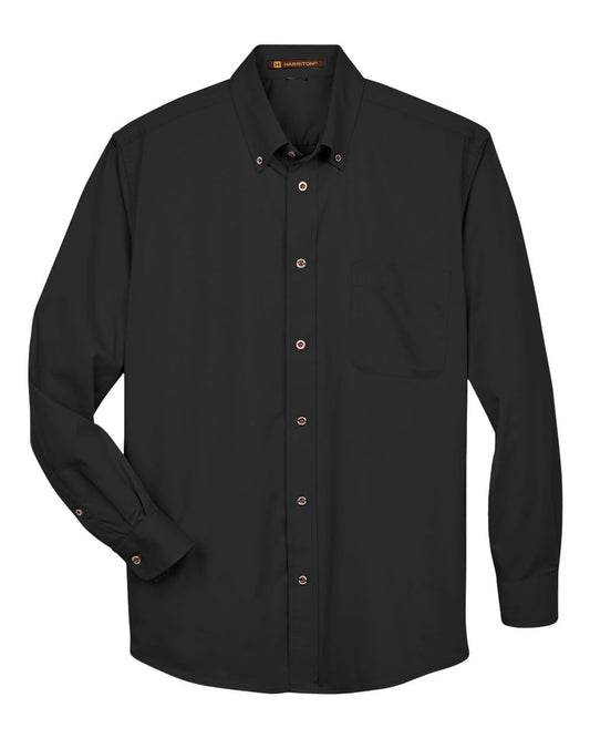 Men's Tall Easy Blend™ Twill Dress Shirt - Front - B239B9506 - Black