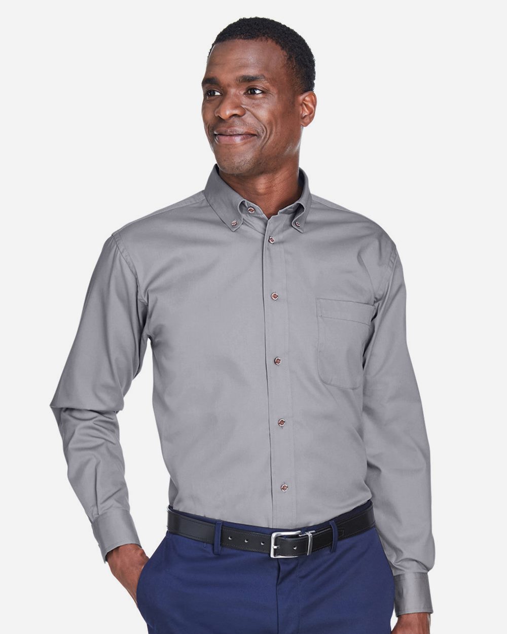 Men's Tall Easy Blend™ Twill Dress Shirt - styleImage