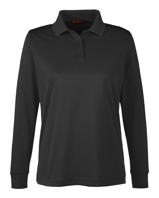 Women's Advantage Snag Protection Plus IL Long Sleeve Polo - Front - B216B9502 - Black