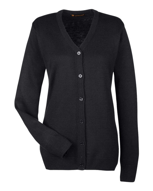 Women's Pilbloc V-Neck Button Cardigan Sweater - Front - B235B9502 - Black