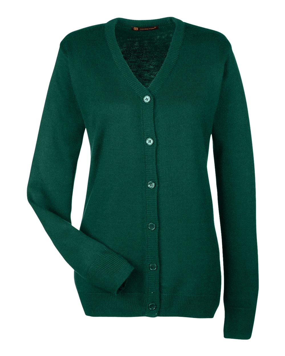Women's Pilbloc V-Neck Button Cardigan Sweater - Front - B235B9542 - Hunter