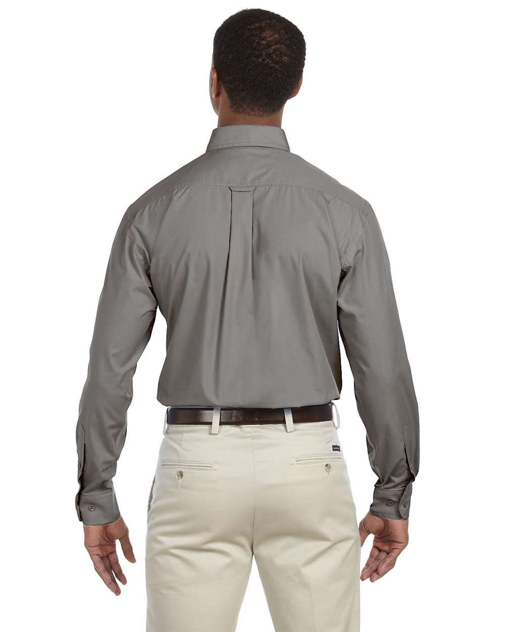 Men's Essential Poplin - OnModelBack - B241B9093 - Dark Grey