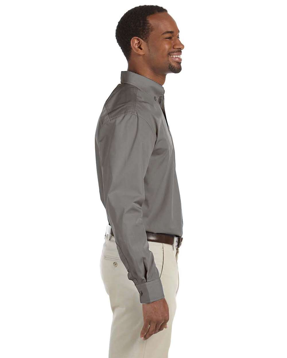 Men's Essential Poplin - OnModelSide - B241B9093 - Dark Grey