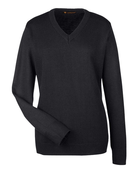 Women's Pilbloc V-Neck Sweater - Front - B232B9502 - Black