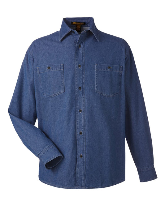 Unisex Denim Shirt Jacket - Front - B244B9652 - Dark Denim