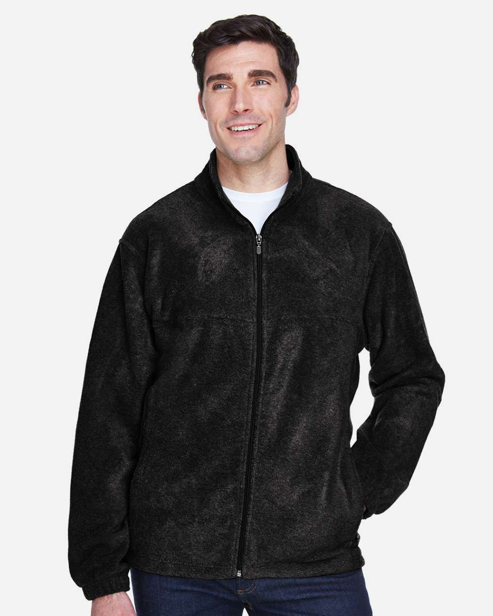Men's Tall Full-Zip Fleece - OnModelFront - B306B9506 - Black