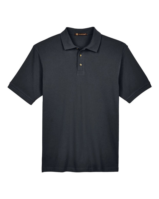 Men's Tall Cotton Pique Polo - Front - B191B9506 - Black