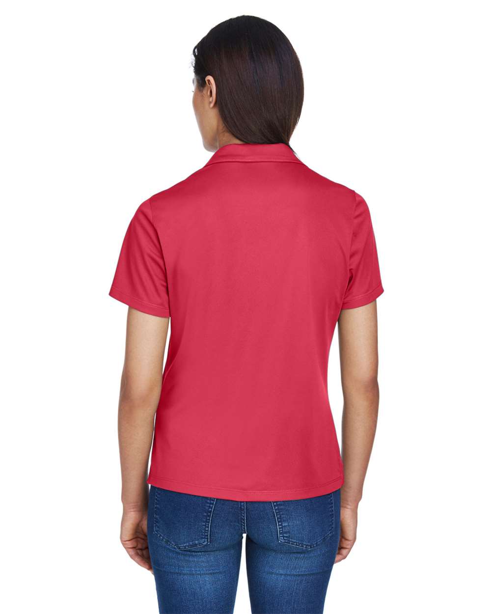 Women's Micro-Piqué Polo - OnModelBack - B222B9223 - Red
