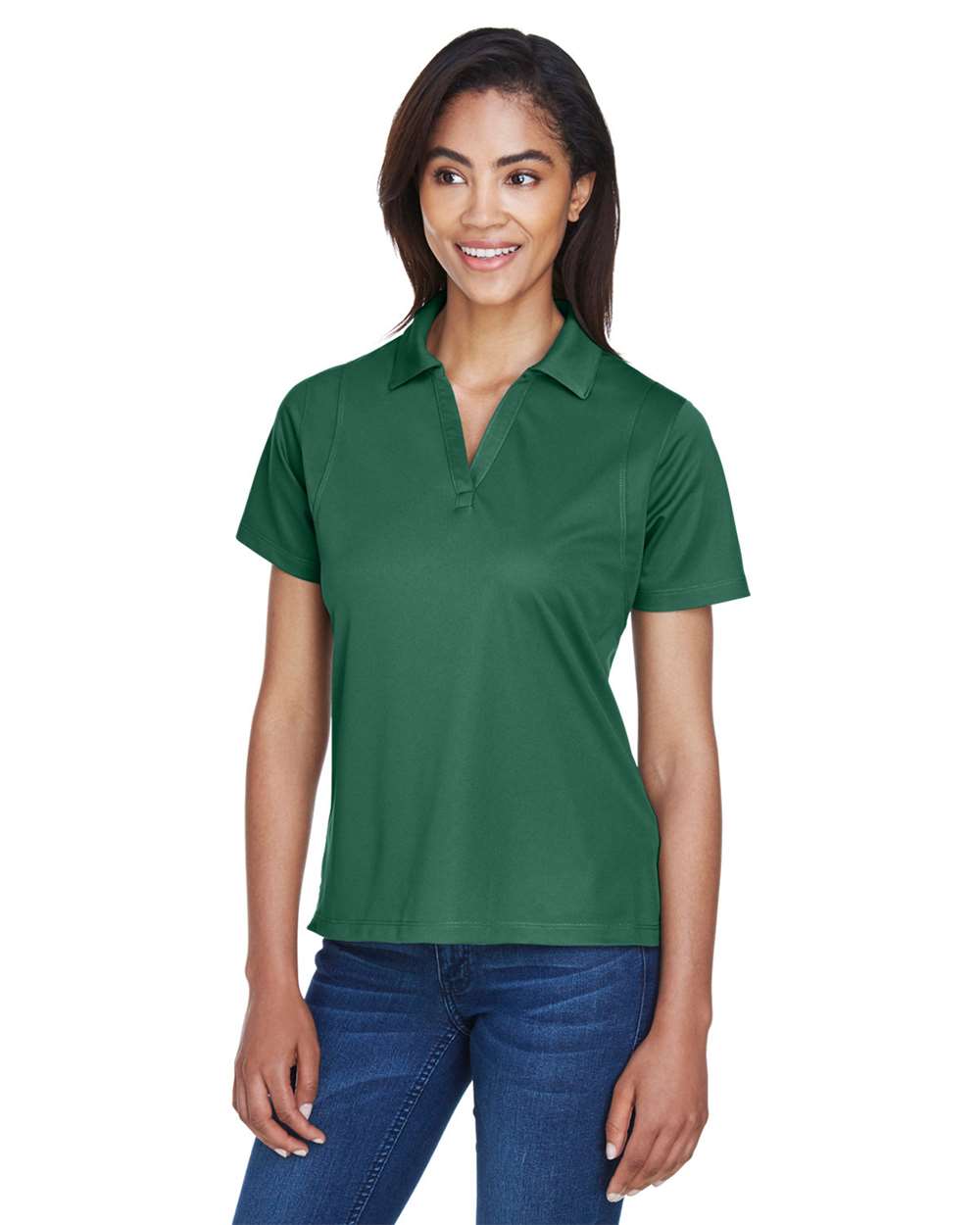 Women's Micro-Piqué Polo - OnModelFront - B222B9543 - Dark Green