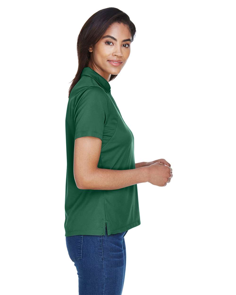Women's Micro-Piqué Polo - OnModelSide - B222B9543 - Dark Green
