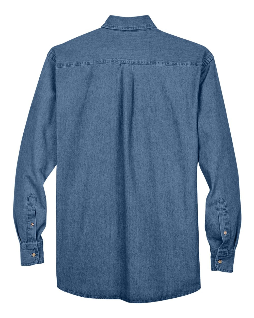 Men's Tall Denim Shirt - Back - B249B9256 - Light Denim