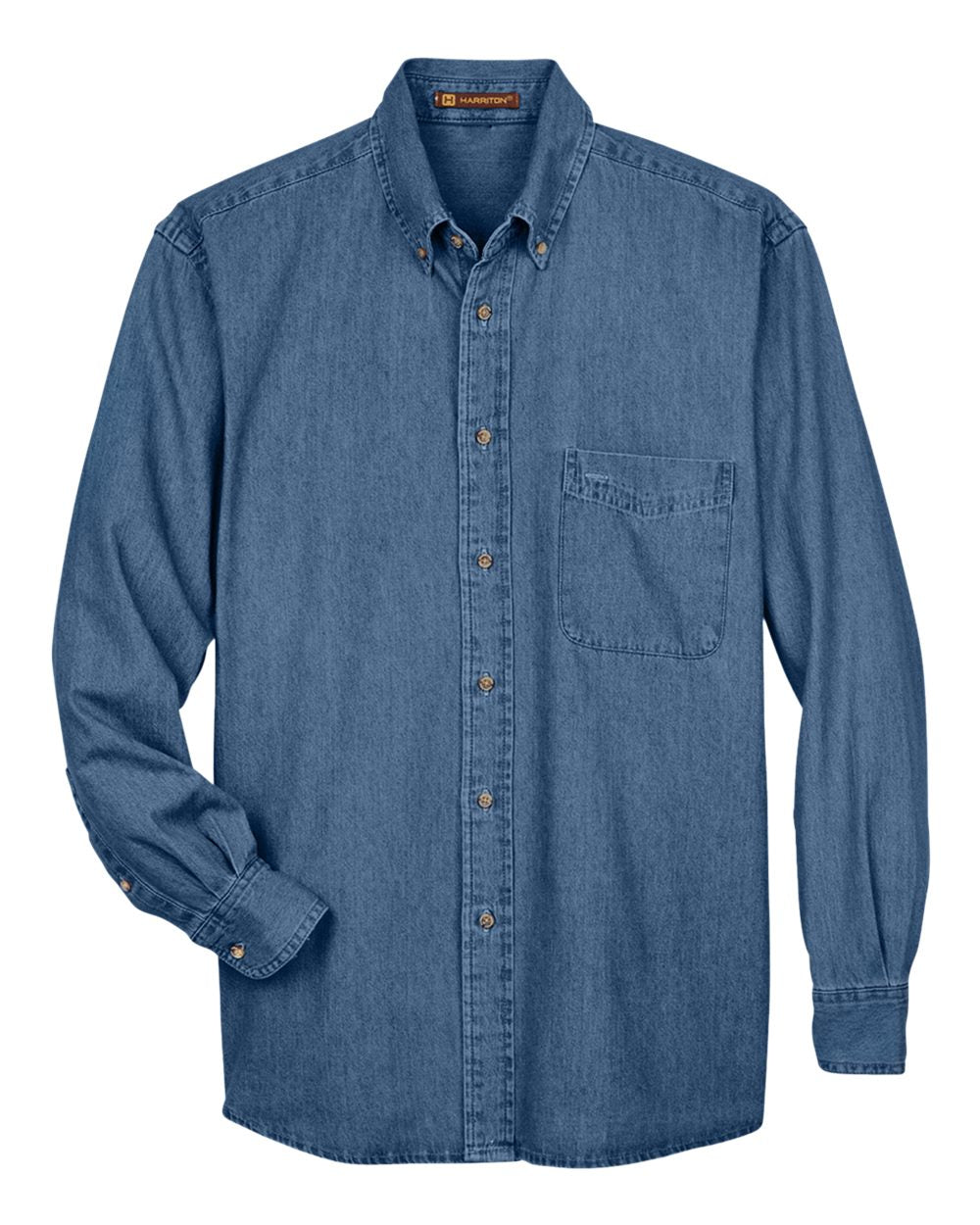 Men's Tall Denim Shirt - Front - B249B9256 - Light Denim