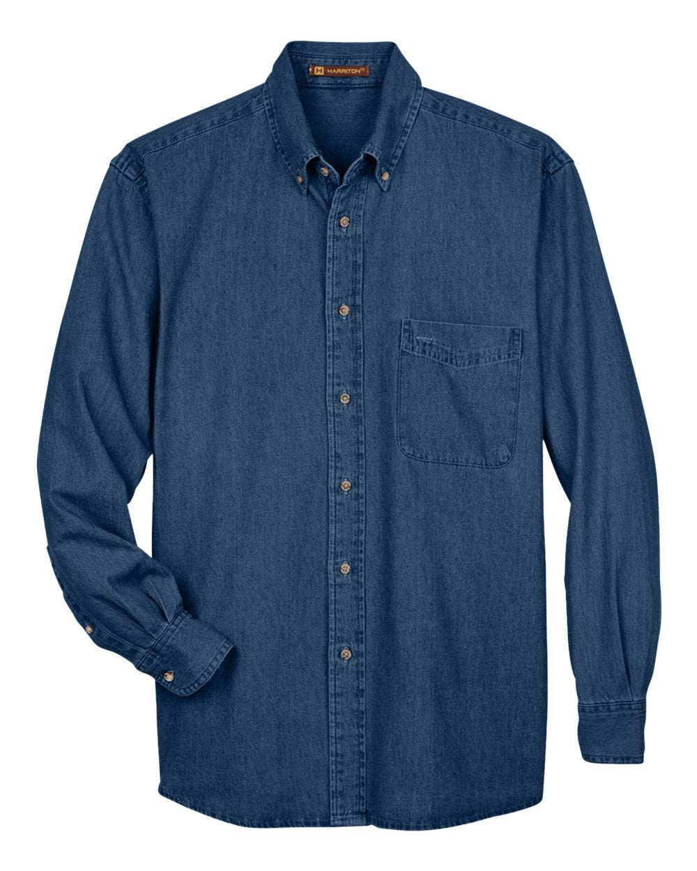 Men's Tall Denim Shirt - Front - B249B9656 - Dark Denim