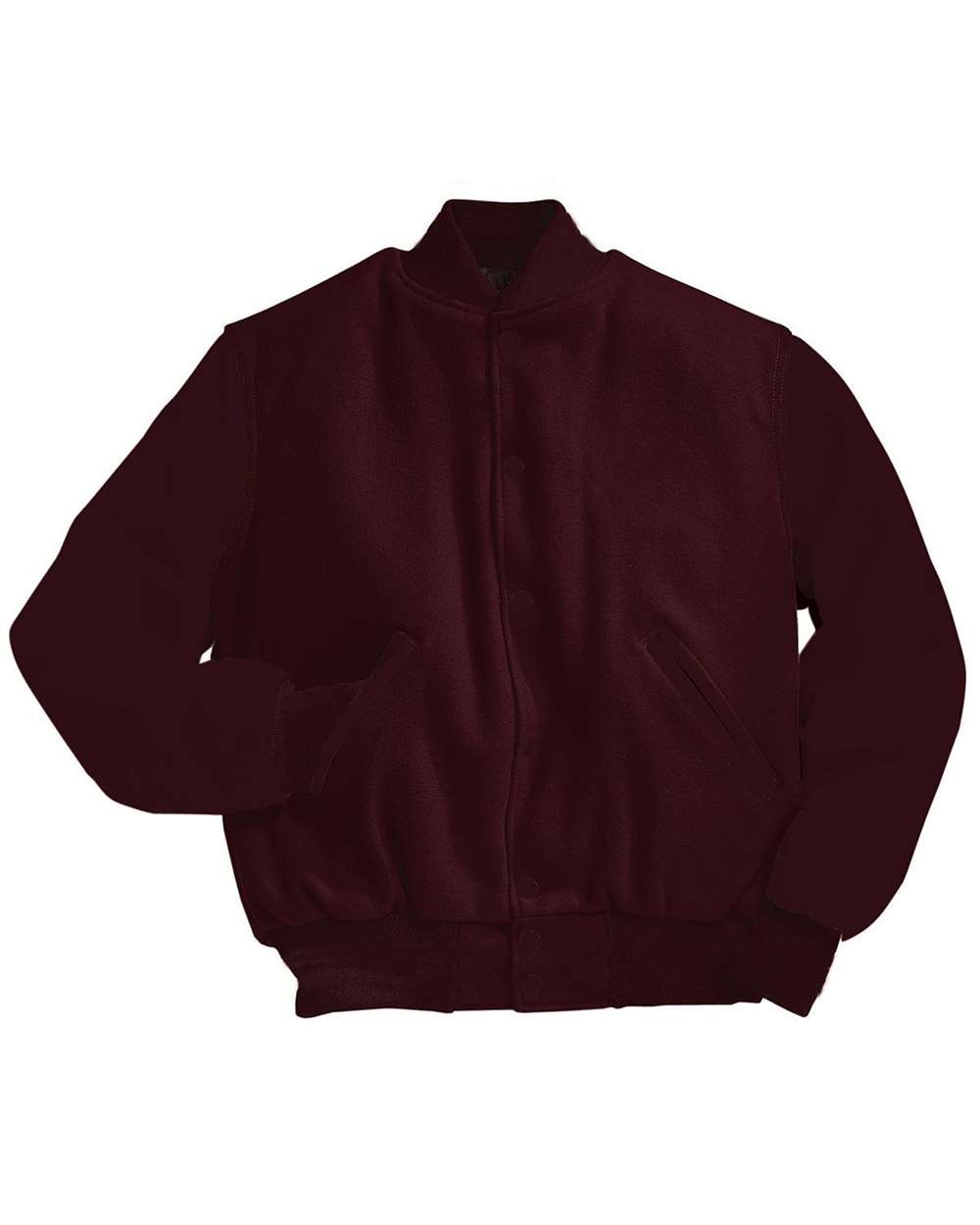 Men's Varsity Wool Jacket - Front - B14964532 - Maroon