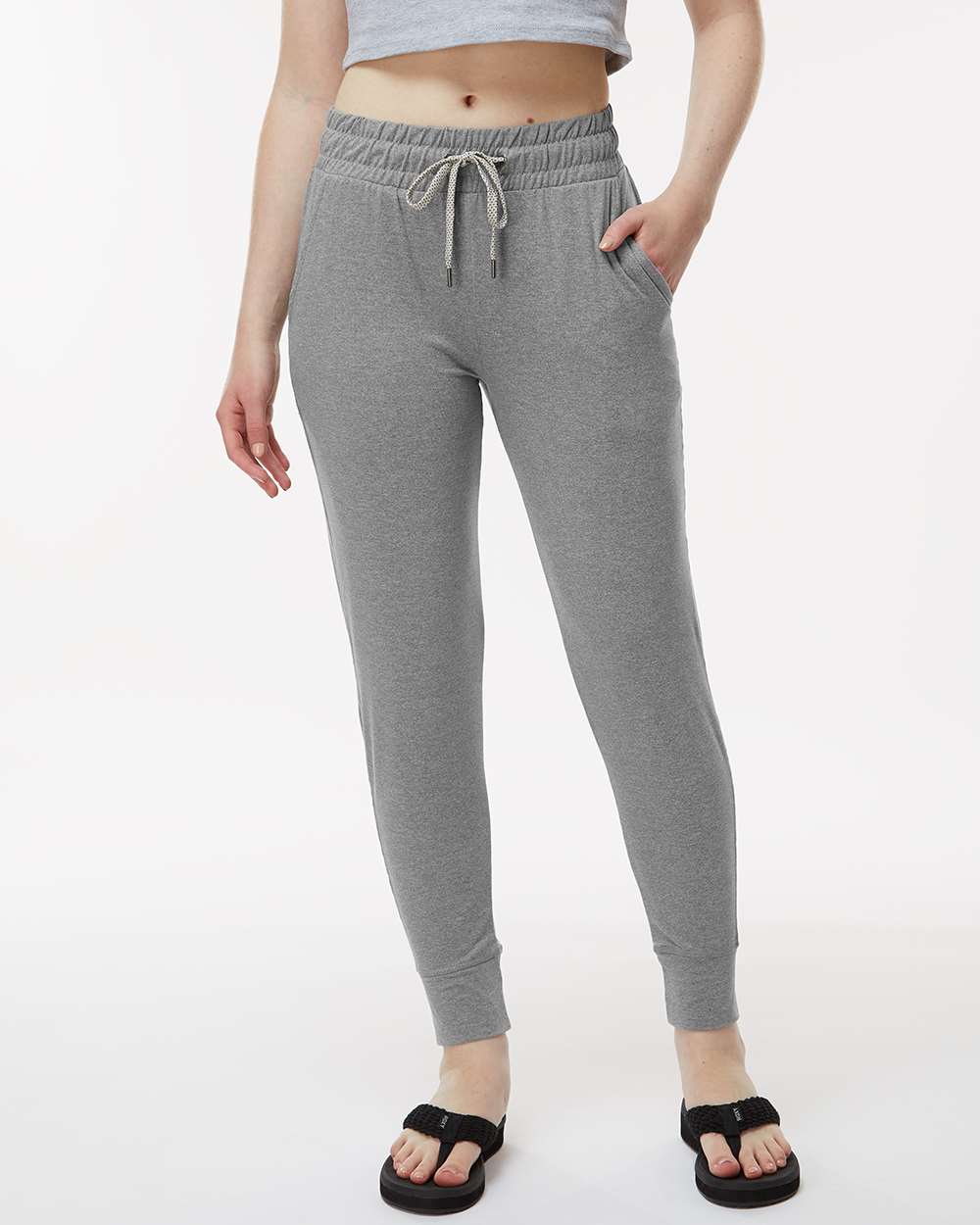 Women's Eco Revive™ Ventura Soft Knit Joggers - OnModelFront - B23364582 - Grey Heather