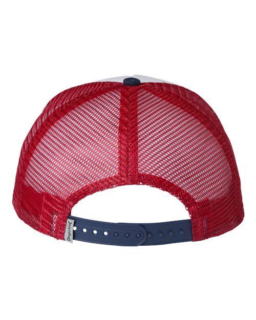 North Country Trucker Cap - Back - B90995110 - White/ Imperial Navy/ Red