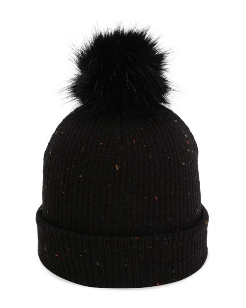 The Montage Pom Cuffed Beanie - Front - B12295500 - Black